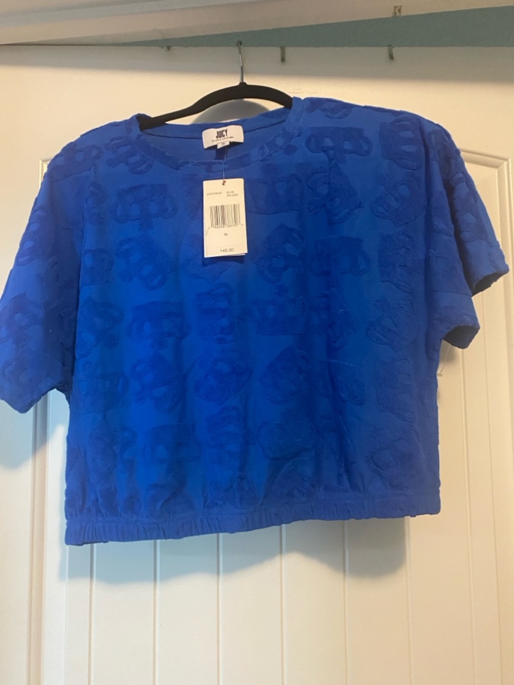 Juicy Couture Royal Blue Embossed Logo Short Sleeve Tee